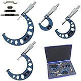 Anytime Tools Premium Outside Micrometer Set 0-4"/0.0001" Precision Machinist Tool w/Carbide Tips [並
