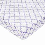 TL Care 100% Cotton Percale Fitted Crib Sheet, Lavender Moroccan, 28 x 52 by TL Care