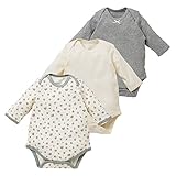西松屋 3枚組長袖ショルダーロンパース肌着（小花総柄・パターンメッシュ） 【70cm・80cm・90cm】　80
