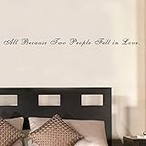Pop Decors WL-0128-Vb Inspirational Quote Wall Decal, All Because Two People Fell in Love [並行輸入品]