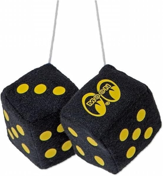 Mooneyes Moon Fuzzy Dice (MG878:BK) Car Motorcycle American Miscellaneous Goods - 1