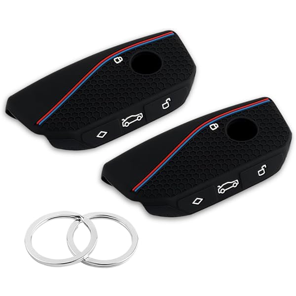 Ontto Car Key Fob Case Compatible With BMW 7 Series G07 IX40 IX50 X7 M Sport 223i M Sport ActivexDriveToure IX XM I7 Black Silicone Key Fob Case