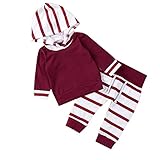 MIOIM ベビー ストライプ 2点セット 長袖 パーカー ロングパンツ 帽子付き セットアップ 男の子 女の子 男女兼用