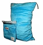 BubuBibi Wet/Dry Bag Cloth Diaper/Swim Soft MINKY BLUE (21"X14") by BubuBibi [並行輸入品]