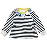 《秋冬春対応》 CHILD CHAMP(チャイルド チャンプ) 裏シャギー表スカラップボーダー柄トレーナー 130cm/IV NO.C-271047