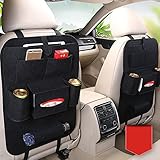 車用シートバックポケット カー 後部座席 収納バッグ フェルト製 ブラック