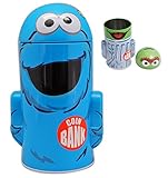 Sesame Street Cookie MonsterブルーColored Pop Off Top Coin Bank