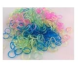 AteaMart NEW カラフルレインボー GLITTER SHINY (キット内容: 600個ルームゴムBandz+ブレスレット メイキング リフィル キット ツイスト バンド DIY ラバーバン