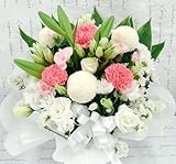 花由 お供え生花アレンジ ユリ入りＳサイズ 白＋ピンク系 【マケプレお急ぎ便】フラワーアレンジメント アレンジメントフラワー 生花 お供え 花 枕花 お悔やみ お供え花