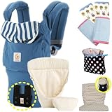 ベビーウエストベルト付エルゴベビー 抱っこ紐 ビーチハウス・インサート3III 【正規代理店2年間保証-SG認定付】フードカバー＆パッド２個＆ポーチ付