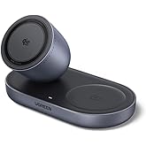UGREEN Zapix 25W ワイヤレス充電器 Qi2認証 超高速充電 2in1 MagSafe対応 卓上用 iPhone AirPods専用 | 48°固定角度による首や肩への負担を軽減する、デスク周りをすっきり整理、2台同時充電、バッテリーの
