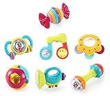 Music Party Fun 7 Piece Baby Rattle and Teether Toy Gift Set in Milk Bottle [並行輸入品]