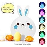 子供夜ライトランプシリコンタッチセンサーLEDランプの色変更呼吸ライトBunny Rabbit Easter Gift ForベッドサイドBaby Nurseryランプ、Romantic Atmosp