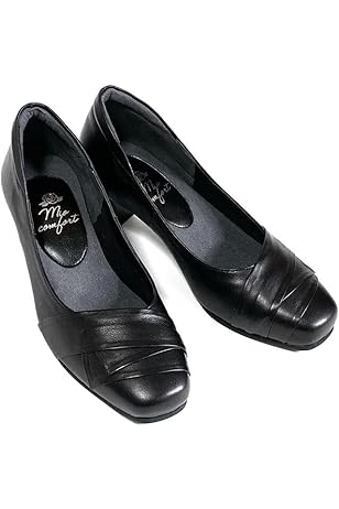 Amazon | [Mio comfort] 幅広甲高 黒 パンプス 5e 本革 日本製