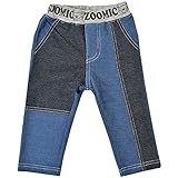 2017年 春物 ZOOMIC ズーミック 裏毛デニム 切替ロングパンツ ブルー-ウエスト:グレー◇80cm