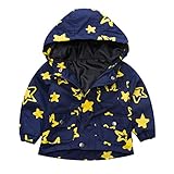Cutelove　コート　ウインドブレーカー　暖かいセーター　トップス　フード付き　ロングスリーブ　星柄　長袖　綿　男の子　ベビー　ボーイズ　赤ちゃん　幼児　春　秋　可愛い　暖かい　ファッション　カジ