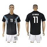 wisionメンズ2018ロシアワールドカップアルゼンチンNational Team # 11 Away Soccer Jersey (ブラック) S ブラック