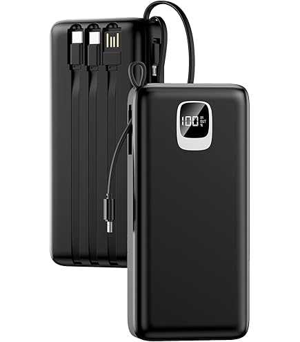 ＊モバイルバッテリー 大容量 【30000mAh ケーブル内蔵 PSE認証済】 楽天市場】モバイルバッテリー 30000mAh大容量 2本ケーブル内蔵