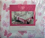 Pocket Full of Posies Pink Butterflies Sheet Set, Twin Size [並行輸入品]