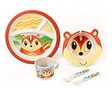 Bamboo Meal Set / Plate set / Dinner set by Green Frog Friends, Eco-friendly Bamboo Dishes, Feeding 