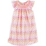 OSHKOSH(オシュコシュ) 2ピーススモックドラッフルスリーブドレス プリント ワンピース 9ヶ月【並行輸入】