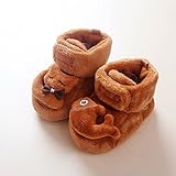 Sawors ベビー 赤ちゃん 靴下 靴 ソックス かわいい 保温ソックス ブーティー シューズ 厚手 出産お祝い ギフト 部屋靴 3色 乳幼児 男の子 女の子用 (S:6ヵ月~12ヵ月, コーヒー色