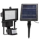 Coomatec 60 LED ソーラー センサーライト 屋外 人感センサー 玄関ライト 夜間自動点灯 (防雨型) MS-60