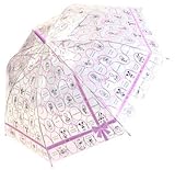 サンマルコ 【ディズニー ジャンプ式透明傘】 ハピネスリボン 60cm ピンク