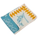 クリッパン KLIPPAN コットン シュニール ブランケット 2550-02 エレファントサーカス／ブルー 70x90cm Cotton Chenille Blankets ひざ掛け 毛布 オフィス