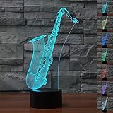 nchanceクリスマスギフトマジックSaxophoneランプ3dイリュージョン7 ColoursタッチスイッチUSB挿入LEDライト誕生日プレゼント、パーティー装飾