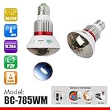 BC-785WM HD720P Mirror WiFi Bulb IP Network DVR Camera with 5W White LED+Wireless Alarm Sensor [並行輸入