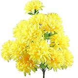GTidea 18 Heads Artificial Flowers Silk Chrysanthemum Bouquet Arrangements Full Fake Plant Home Gard