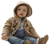 Baby Boys Toddlersコットンブレンドフード付きダッフルコート切り替えコート カラー: ブラウン