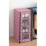 組み立て簡単ブーツ＆シューズボックス ピンクドット タイプ：シューズ