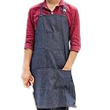 （ヤンググロり）YOGLY デニム　シンプル　エプロン カフェエプロン　シワになりにくい 男女共用　 プレーン タイプ / ソムリエ タイプ レディース メンズ 新婚さん お手伝い/冠婚葬祭/料理/調