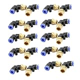 SODIAL(R) 20個クイックコネクタ空気圧継手6ミリメートル x 1/8 PTオネジ