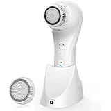 MiroPure 音波洗顔 電動 洗顔ブラシ ボディブラシ 無接点充電式 IPX7防水 毛穴ケア 4種のクレンジングモード 2種ヘッド付き 男女兼用 【24ヶ月保証期間】 日本語説明書付属 ホワイト