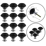 YUYIKES 30 mmダイヤモンド形クリスタルガラスキャビネットノブ引き出し、胸の12パック、Bin、ドレッサー、食器棚 30 mm HGOT0333