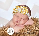 ☆ツインシャビーローズとラインストーンのヘアバンド☆シェブロンストライプ