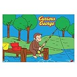 FunラグキッズアクティビティPlayroom Rug Curious George (さまざまなスタイル)
