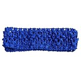 ベビー　キッズ　カチューシャ　ヘアアクセサリー　ヘアバンド　通気性　髪飾り　かわいい　針編み　弾性　DIY　手作り　14x4cm (ロイヤルブルー)