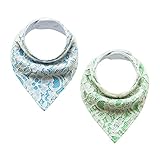 Genda 2Archer(JP)　よだれかけ　ベビー　赤ちゃん　綿　2枚セット　4枚セット　かわいい　ビブ　レース　3層　三角　スナップ　スタイ　キッズ　女の子　男の子　出産祝い　誕生日　プレゼント