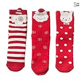Nice Days（ナイス　ディズ）　 【3足セット】秋冬 ベビー 靴下 クリスマスソックス 女の子 男の子 ふわふわ 暖かい 保温 可愛い クリスマス プレゼント (3-5歳, 5#)