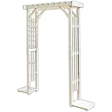 ガーデンガーデン 天然木製 バルコニーアーチ ウォッシュホワイト 幅170cm×高さ190cm×奥行30cm ベランダ設置可 JSBA-1900WH