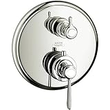 AXOR 16821831 Montreux Thermostatic Trim with Volume Control and Diverter Lever Handle, Polished Nic