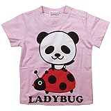 《初夏盛夏対応》 GARACH(ギャラッチ) 天竺テントウムシPANDA半袖Tシャツ 95cm/Pk NO.AH-1621305