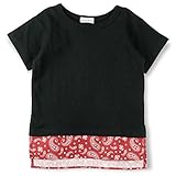 ブランシェス（branshes） 裾切替え半袖Tシャツ【ブラック/（01）80cm】