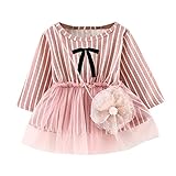 (プタス)Putars ベビー服 子供服 女の子 ワンピース ドレス 長袖 秋冬 縞模様 薄絹 可愛い オシャレ 通園 発表会 旅行 記念日 プレゼント 6-24ヶ月