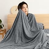 Sun Deco タオルケット シングル 夏用 ブランケット 綿100％ 毛布 接触冷感Q-MAX 0.40 冷感地&タオル地 リバーシブル キルトケット ひんやり 冷感ケット 洗える 吸湿速乾 抗菌防臭 防ダニ加工 軽量 春夏秋兼用 140x200cm ブラック