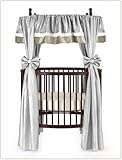 Baby Doll Bedding Crocodile Round Crib Curtain Set, Silver, 12 Piece by BabyDoll Bedding